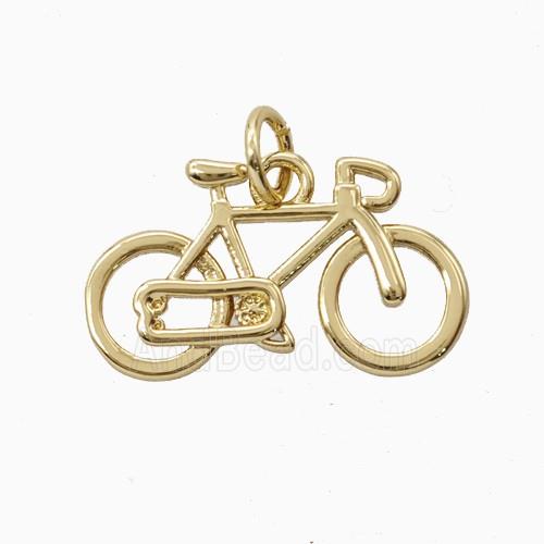 Copper Bicycle Pendant Gold Plated