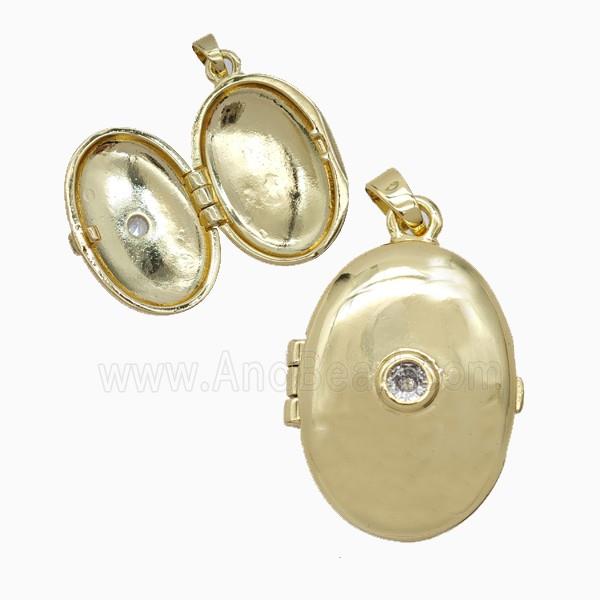 Copper Oval Locket Pendant Gold Plated