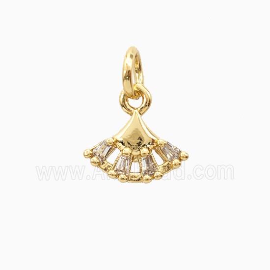 Copper Pendant Pave Zircon, Gold Plated