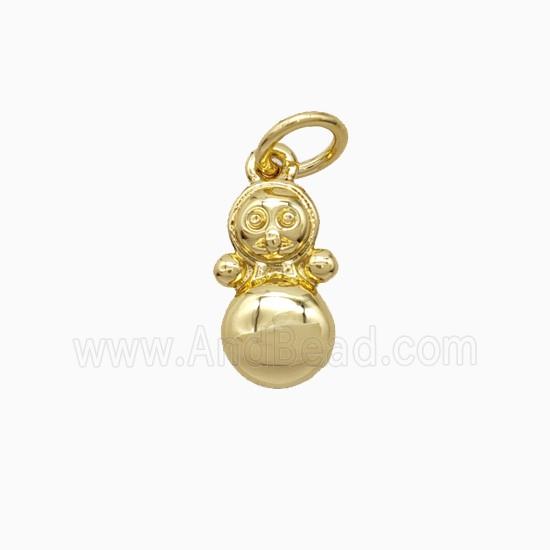Copper Pendant Pave Zircon, Gold Plated