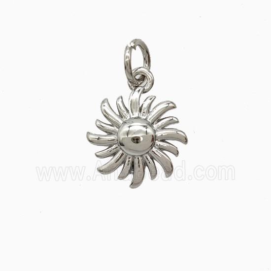 Copper Sun Pendant Platinum Plated
