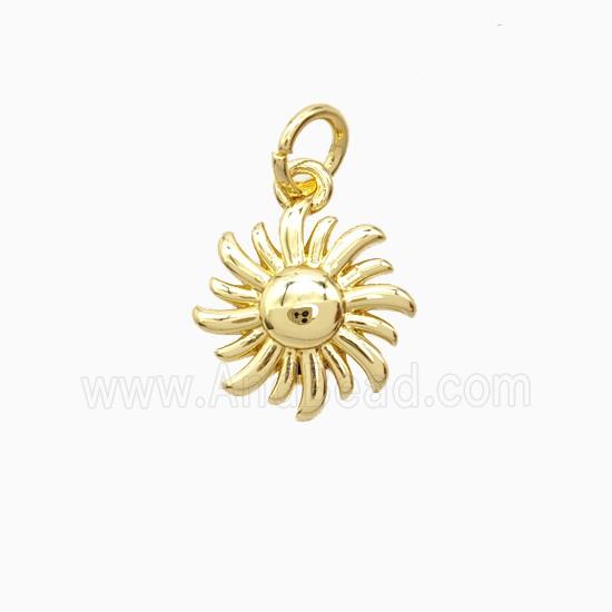 Copper Pendant Pave Zircon, Gold Plated