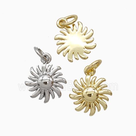 Copper Pendant Pave Zircon, Gold Plated