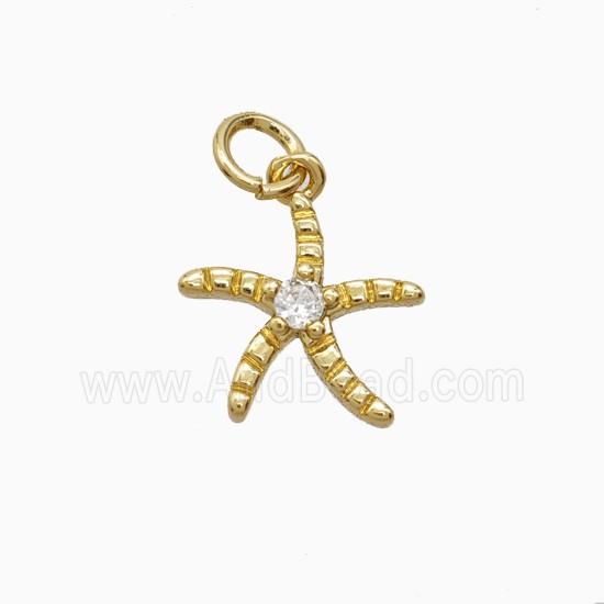 Copper Pendant Pave Zircon, Gold Plated