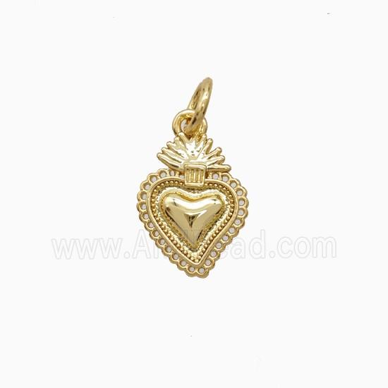 Copper Pendant Pave Zircon, Gold Plated