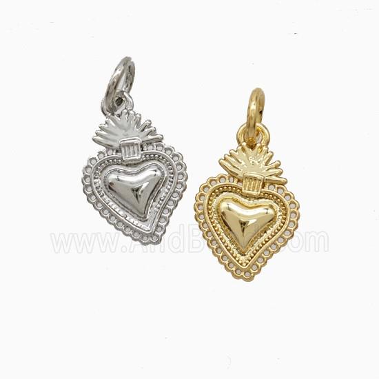 Copper Pendant Pave Zircon, Gold Plated