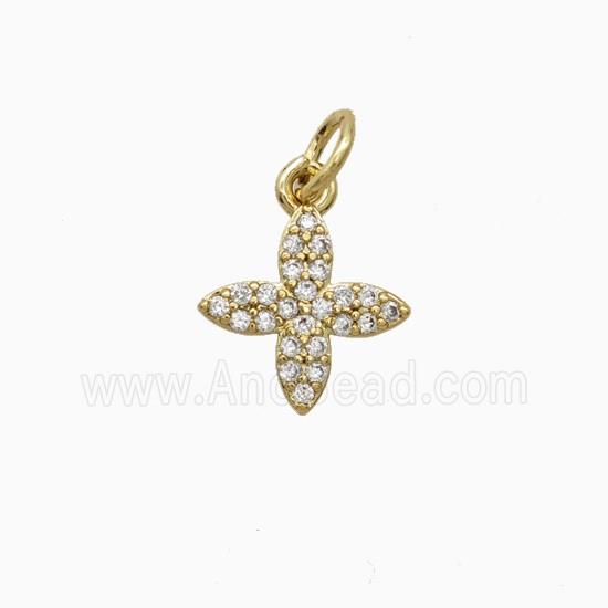 Copper Pendant Pave Zircon, Gold Plated