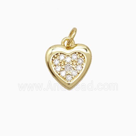 Copper Pendant Pave Zircon, Gold Plated