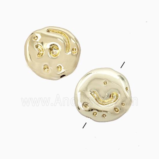 Copper Pendant Pave Zircon, Gold Plated