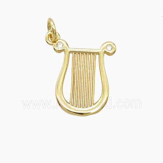 Copper Pendant Pave Zircon, Gold Plated
