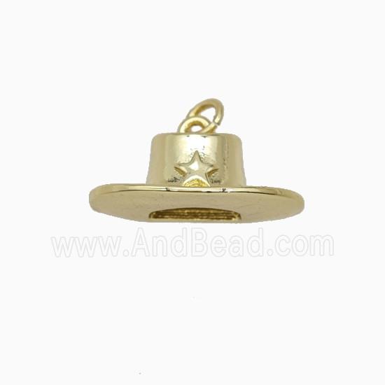 Copper Pendant Pave Zircon, Gold Plated