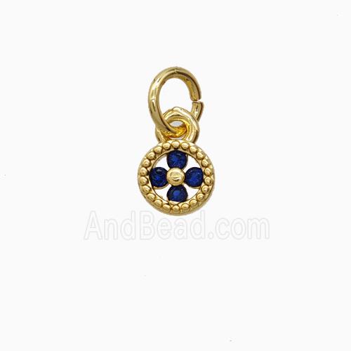 Copper Pendant Pave Zircon, Gold Plated