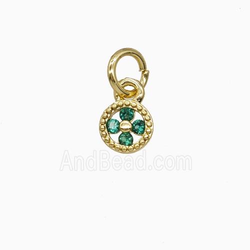 Copper Pendant Pave Zircon, Gold Plated