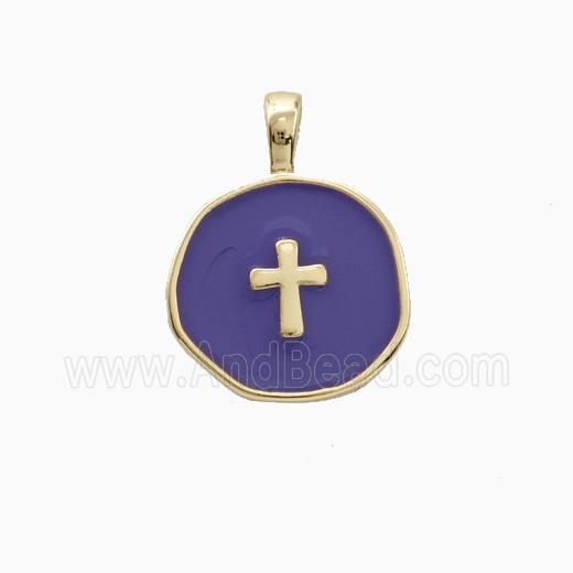 Copper Pendant Pave Zircon, Gold Plated