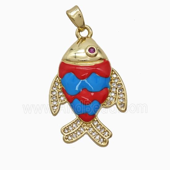 Copper Pendant Pave Zircon, Gold Plated