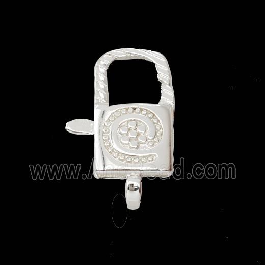 Copper Clasp Pave Zircon, Gold Plated