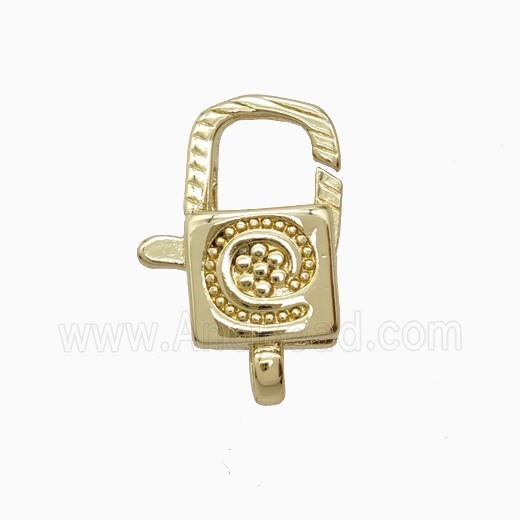 Copper Clasp Pave Zircon, Gold Plated