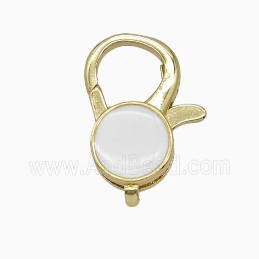 Copper Clasp Pave Zircon, Gold Plated