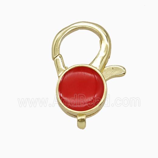 Copper Clasp Pave Zircon, Gold Plated