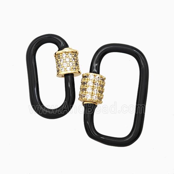 Copper Clasp Pave Zircon, Gold Plated