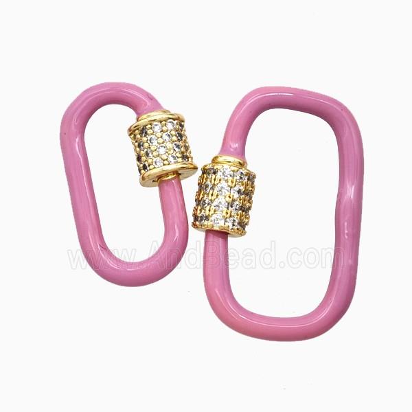 Copper Clasp Pave Zircon, Gold Plated