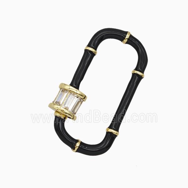 Copper Clasp Pave Zircon, Gold Plated