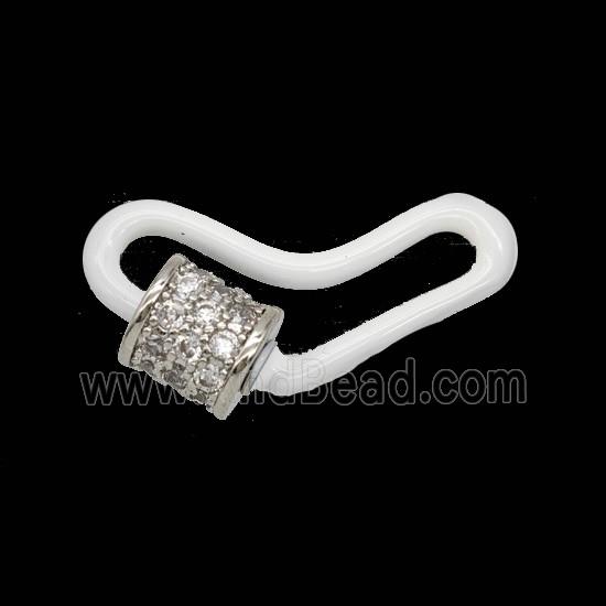 Copper Clasp Pave Zircon, Gold Plated