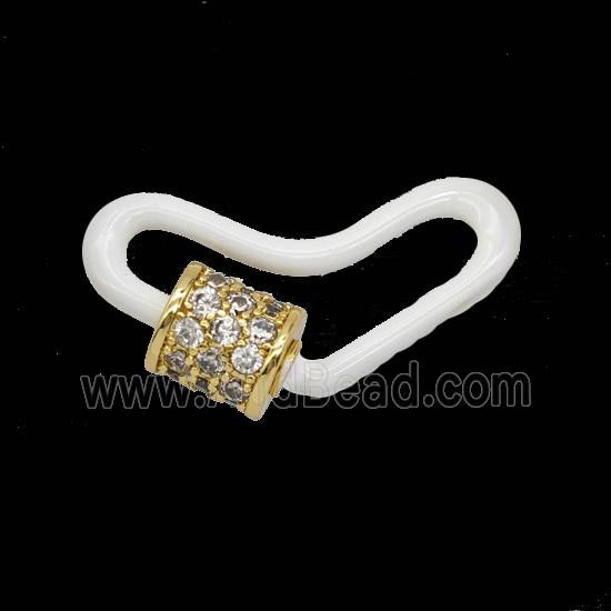 Copper Clasp Pave Zircon, Gold Plated