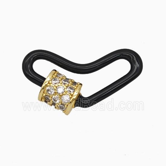 Copper Clasp Pave Zircon, Gold Plated