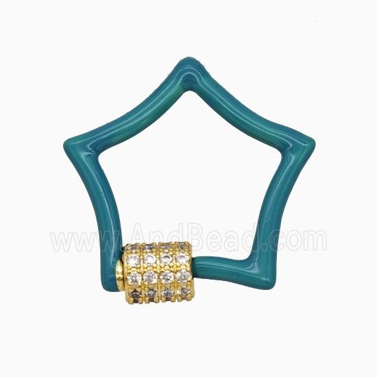 Copper Clasp Pave Zircon, Gold Plated