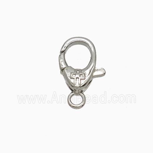 Copper Connector Clasp, Platinum Plated