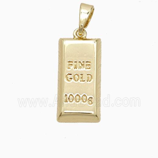 Copper Nugget Pendant Slice Gold Plated