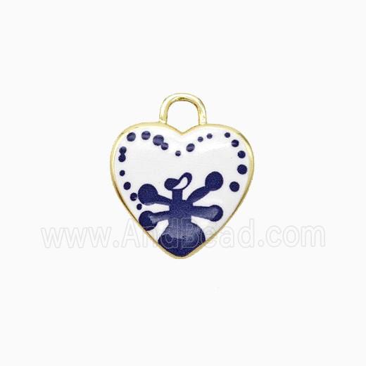 Copper Heart Pendant Painted Gold Plated