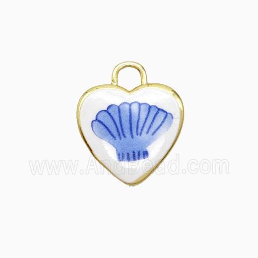 Copper Heart Pendant Painted Gold Plated