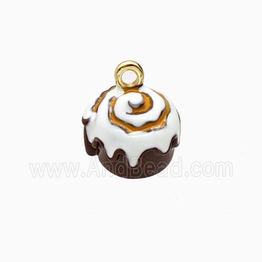 Copper Ice Cream Pendant Enamel Gold Plated