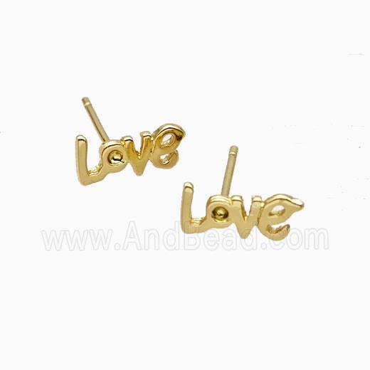 Copper Love Stud Earrings Gold Plated
