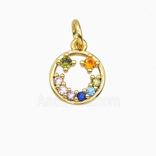 Copper Flower Pendant Pave Zirconia Gold Plated