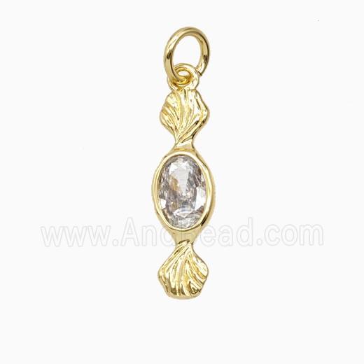 Copper Sweet Candy Pendant Pave Zirconia Gold Plated
