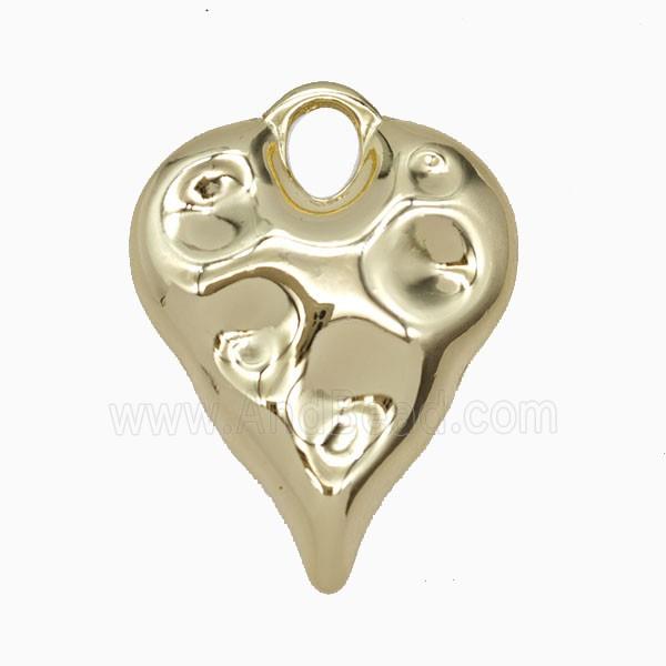 Copper Heart Pendant Hammered Gold Plated