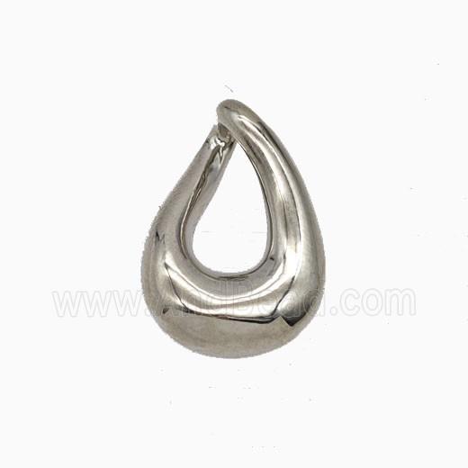 Copper Teardrop Pendant Platinum Plated