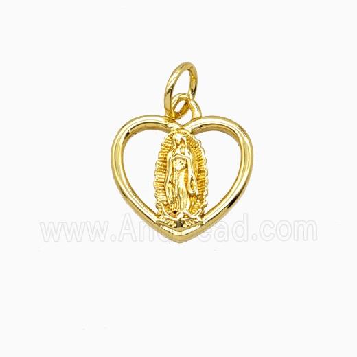 Copper Pendant Pave Zircon, Gold Plated
