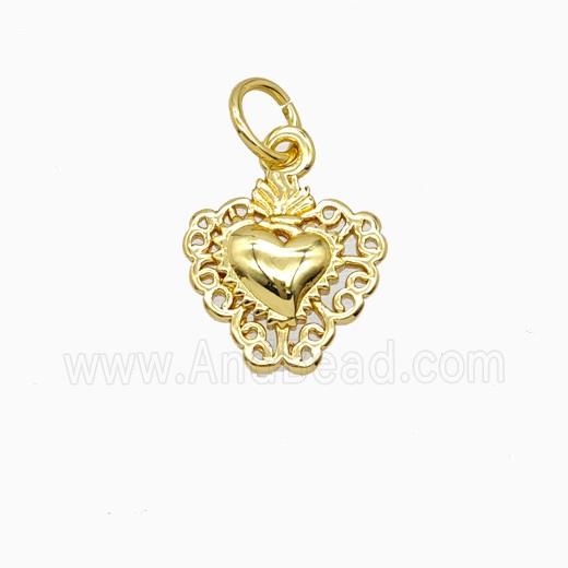 Copper Sacred Heart Pendant Gold Plated