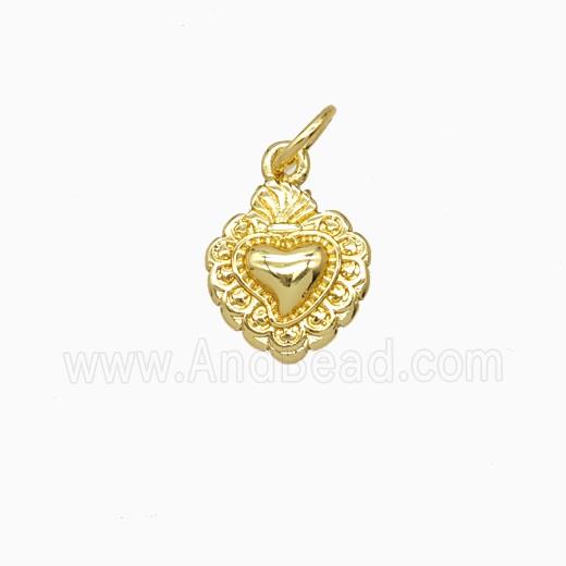 Copper Sacred Heart Pendant Gold Plated