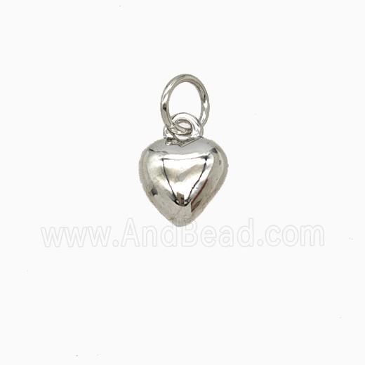 Copper Heart Pendant Platinum Plated