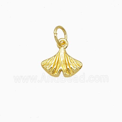 Copper Ginkgo Leaf Pendant Gold Plated