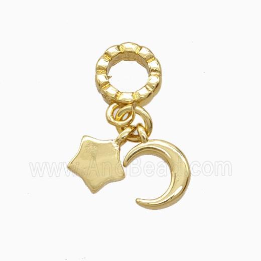 Copper Moon And Star Pendant Gold Plated