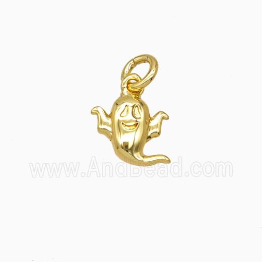 Halloween Ghost Charms Copper Pendant Gold Plated