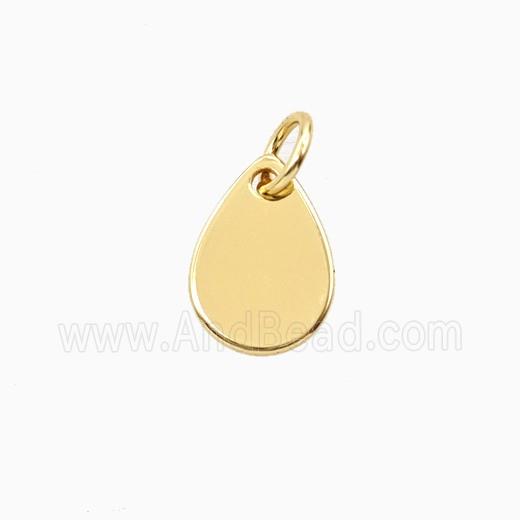 Copper Teardrop Pendant Flat Gold Plated