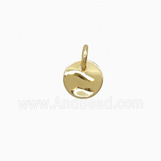 Copper Circle Pendant Flat Gold Plated