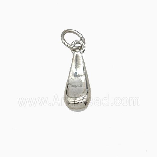 Copper Teardrop Pendant Platinum Plated